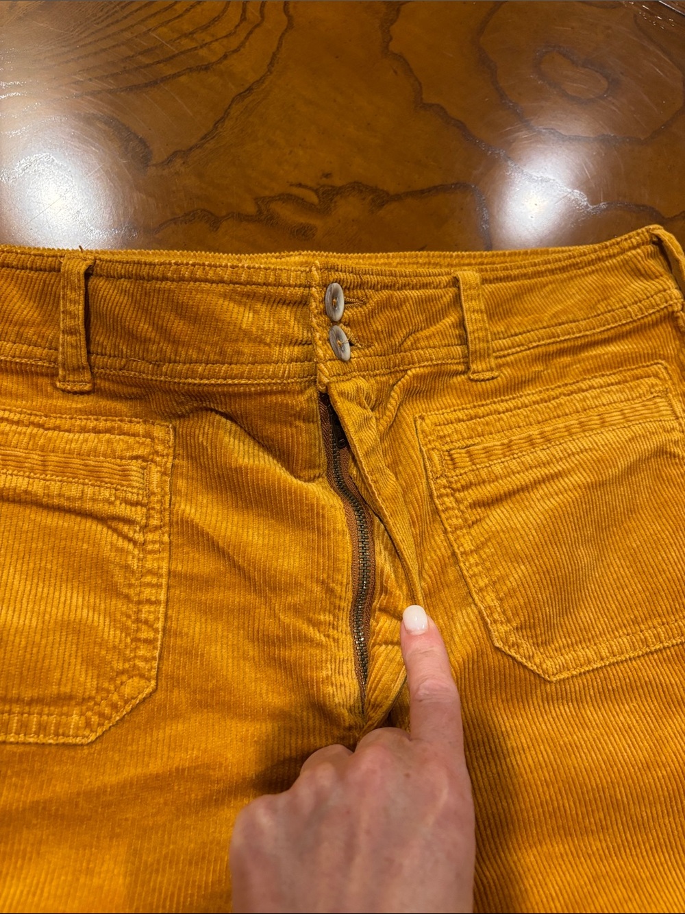 Pilcro Mustard Corduroy Boot Cut Pants - Picture 4 of 7